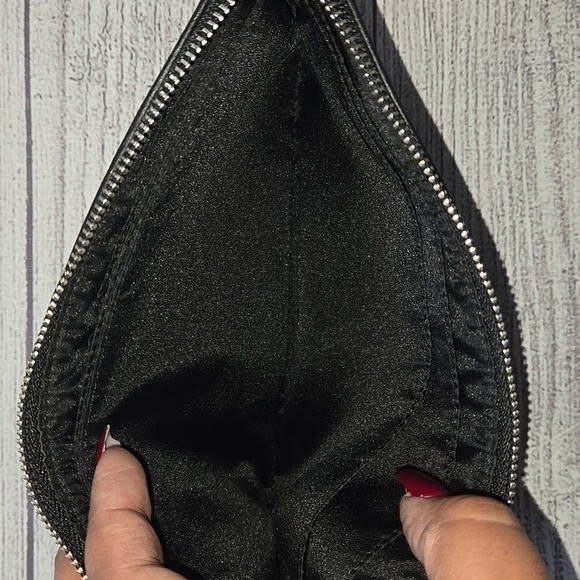 Coach Zip Signature Canvas Pebbled Leather Wristlet Black - Picture 11 of 13